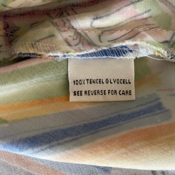 Talbots Colorful Italy France Scene City Floral Print Skirt Womens 8 Tencel Soft - Picture 6 of 11